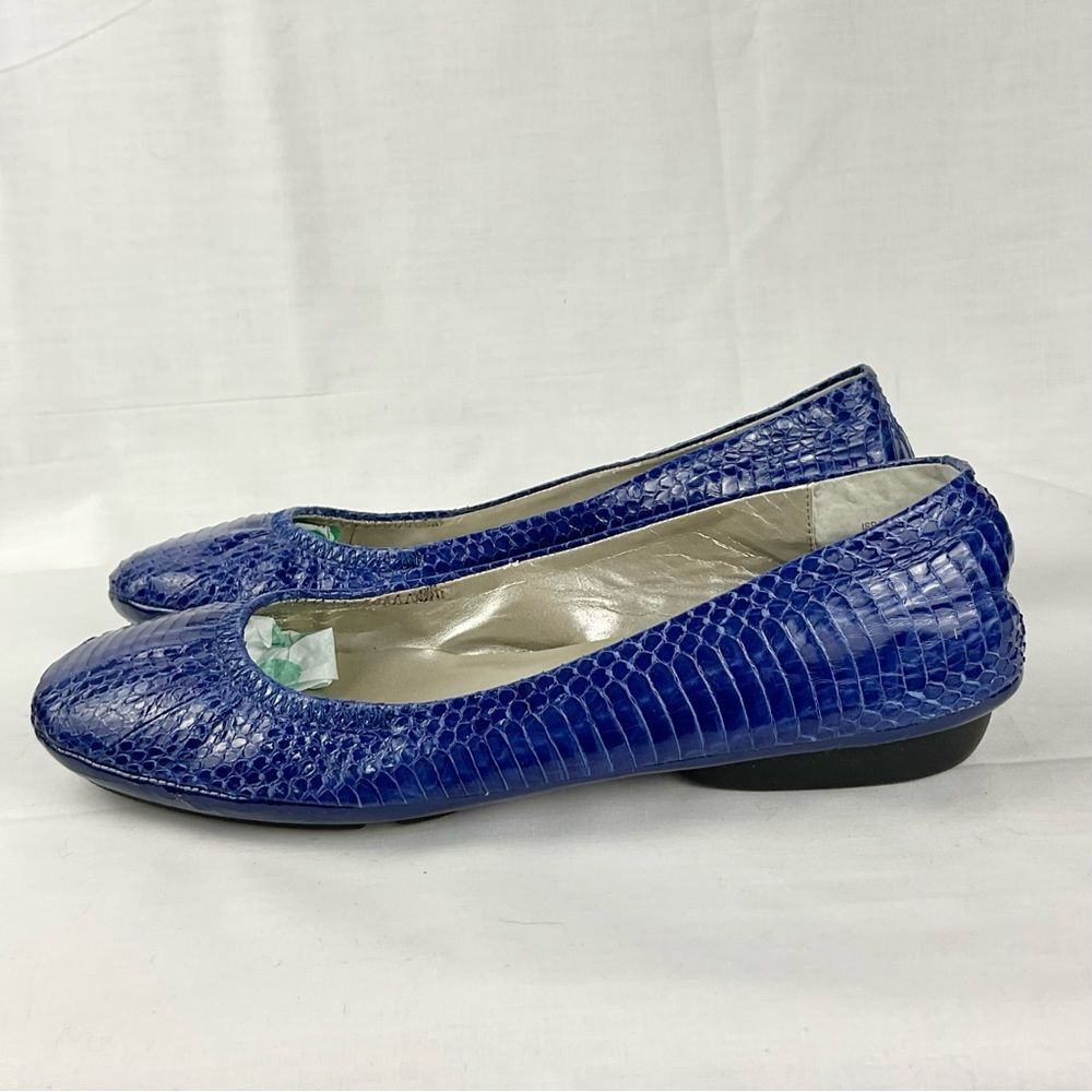 Blue Snakeskin Flats Driving Moccasins Naturalizer Isra Sz 9 Shoes